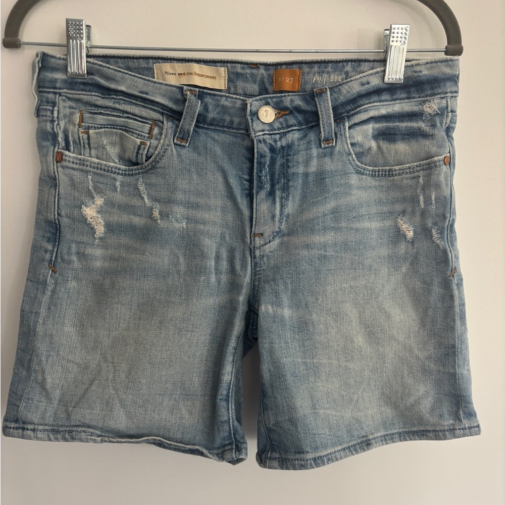 Pilot and the Letterpress Anthropologie midi shorts lightly distressed size 27